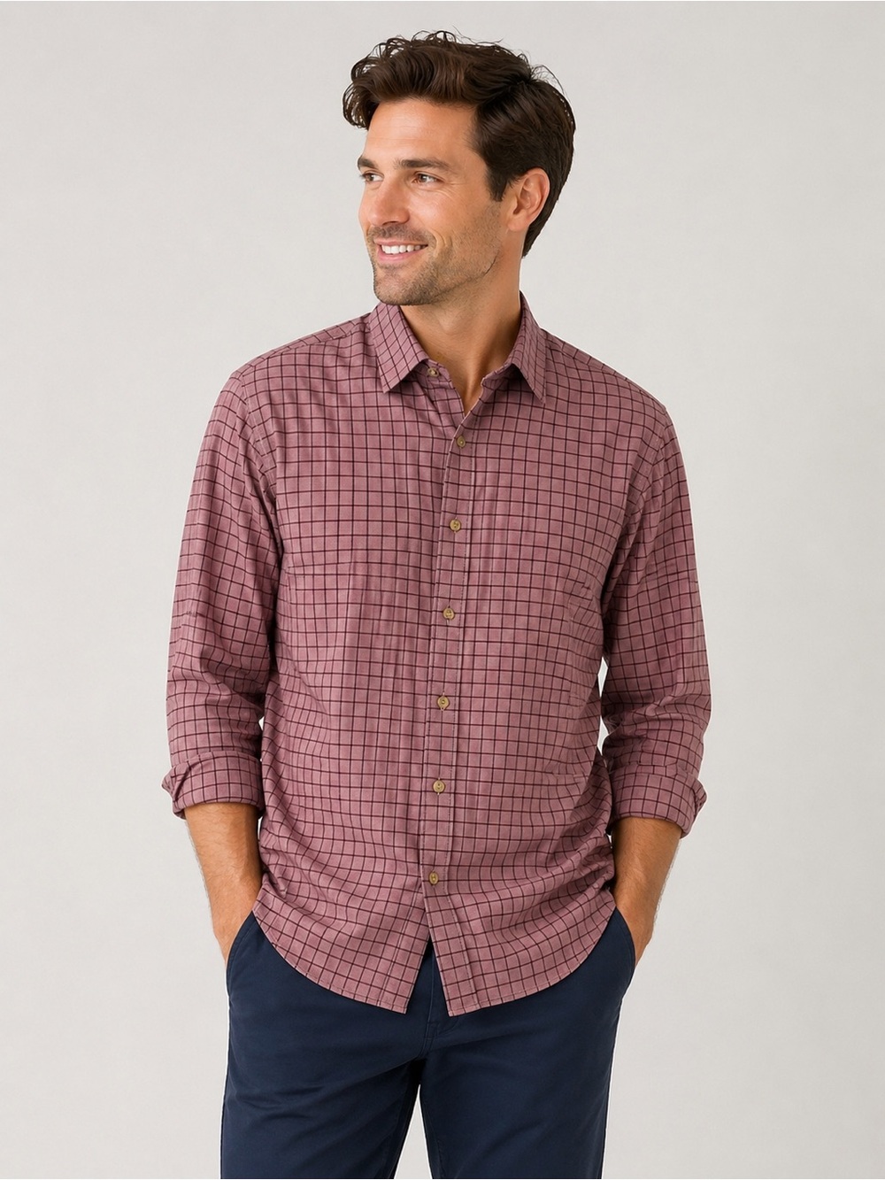 UNTUCKit Giacosa WF Shirt XL Pink Check Slim Fit Button Up Cotton Casual Dress